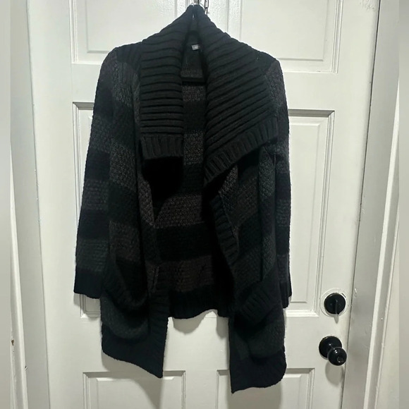 Vince Stripe Print Alpaca Wool Blend Open Front Sweater Size  Small EUC - Picture 3 of 6